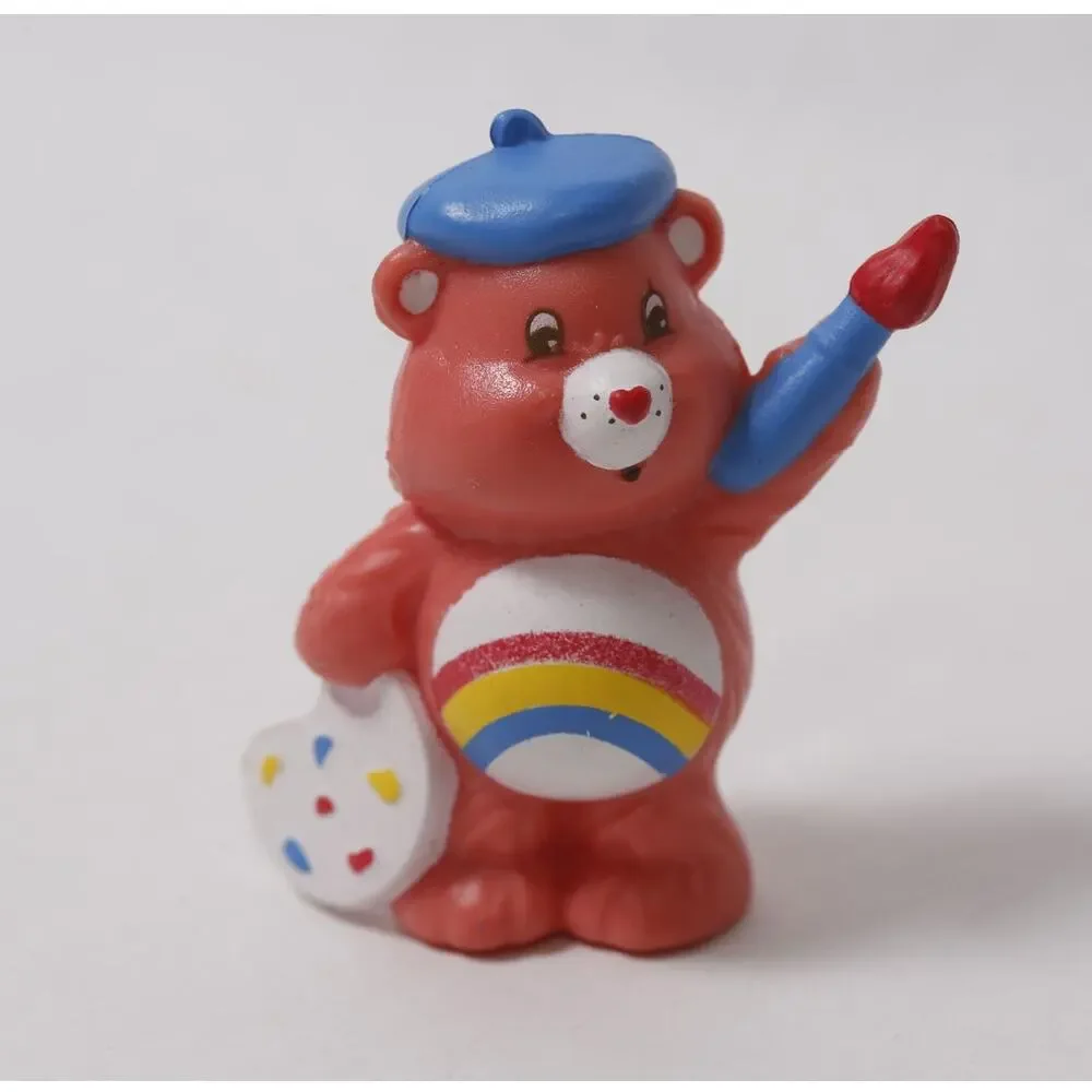 1984 Care Bears Cheer Bear Artist Vintage Toy Figurine ~ 260817-WH 1014